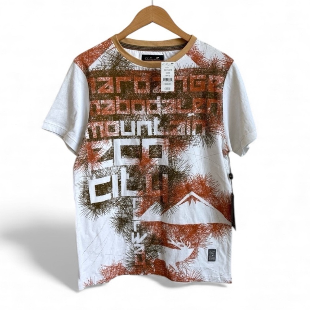 A. Tiziano Men’s  Graphic Mountain T Shirt Medium NEW